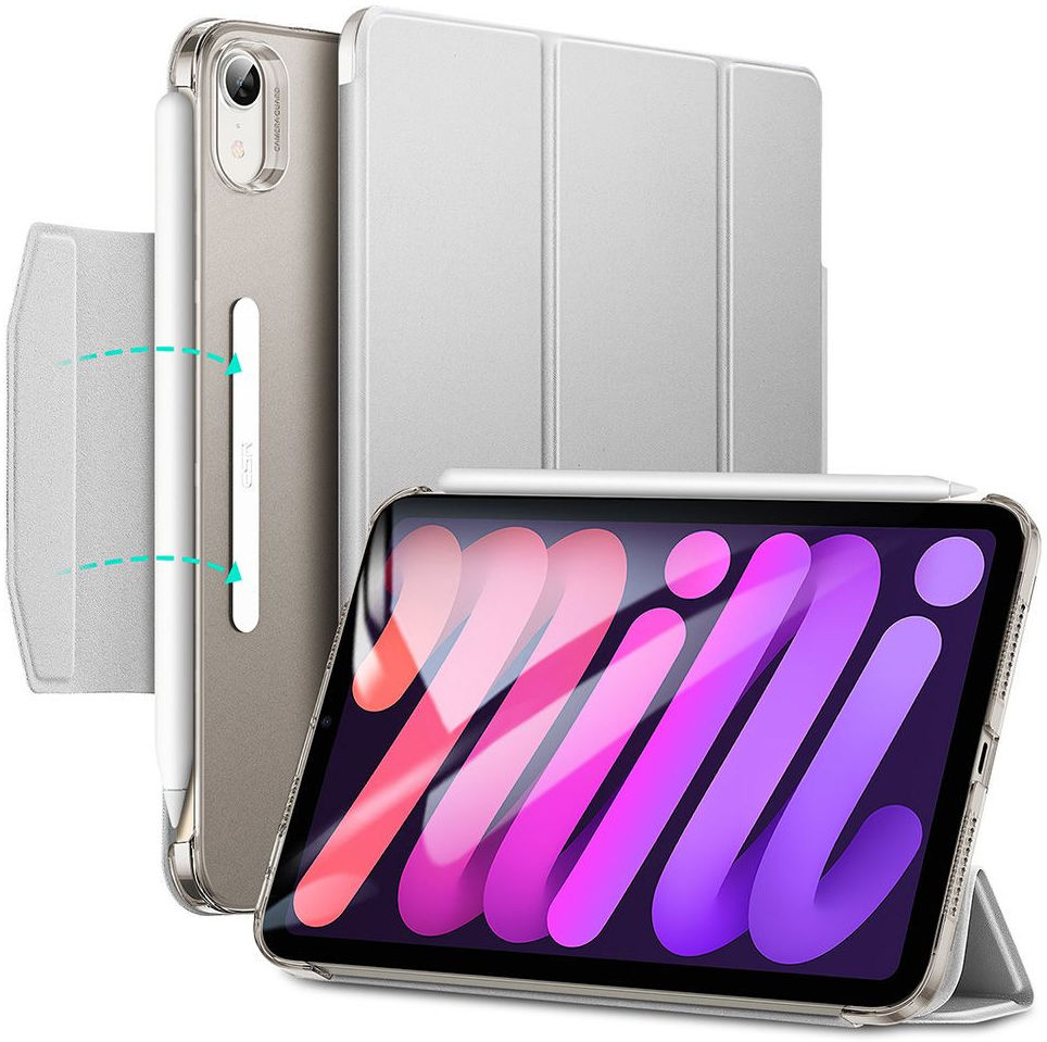 ESR Ascend Apple iPad Mini 6 Hoes Tri-Fold Book Case Grijs afbeelding 1