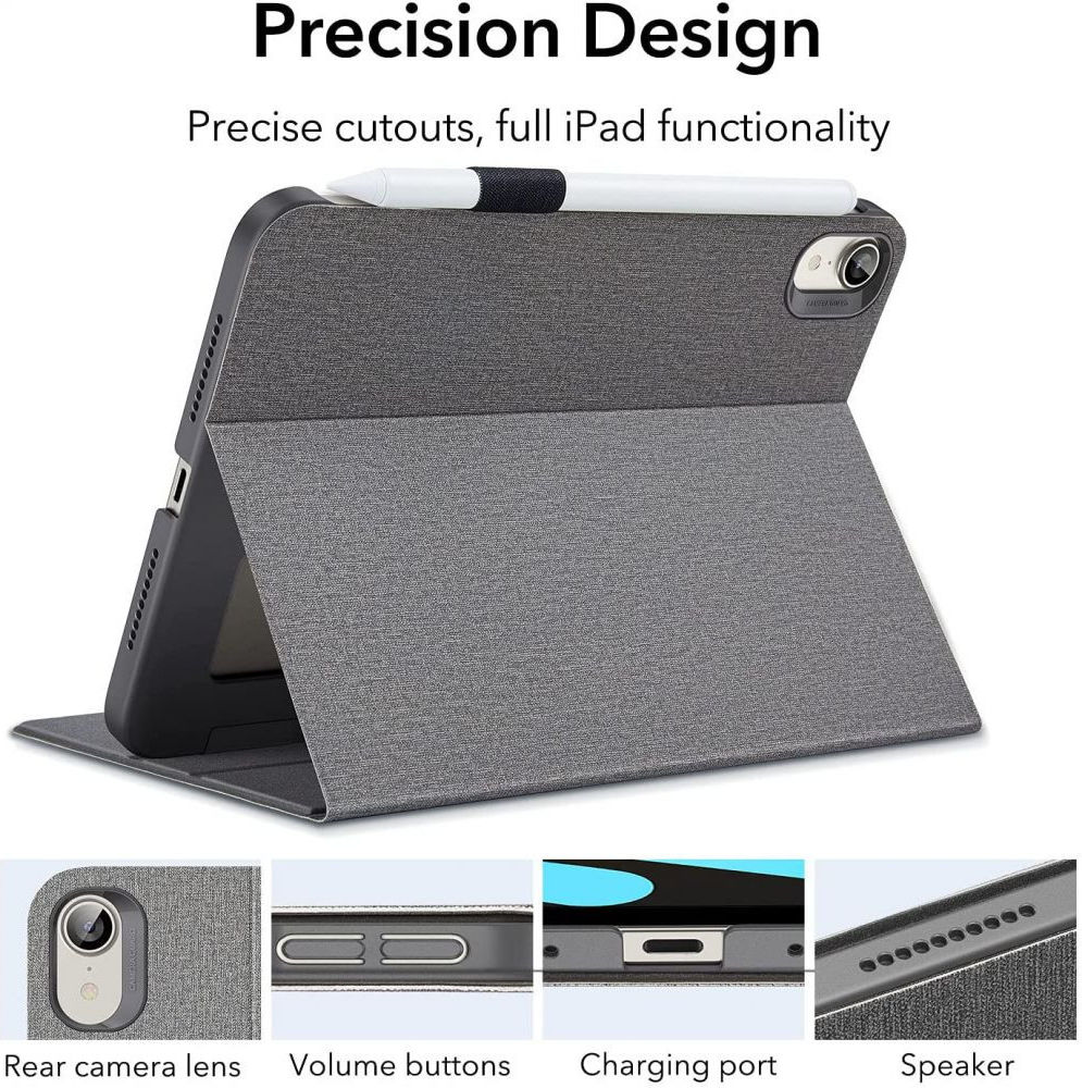 ESR Urban Premium Apple iPad Mini 6 Hoes Tri-Fold Book Case Grijs afbeelding 4