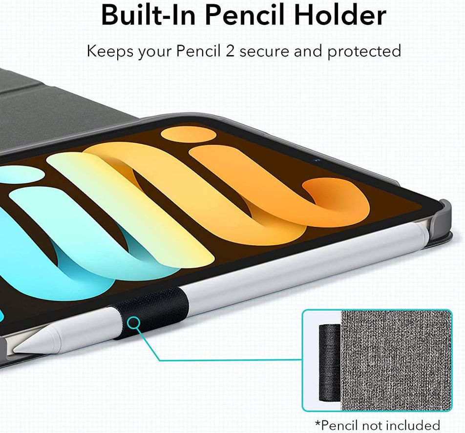 ESR Urban Premium Apple iPad Mini 6 Hoes Tri-Fold Book Case Grijs afbeelding 9