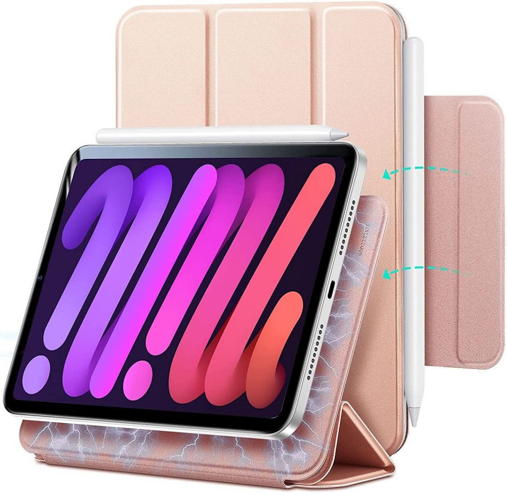 ESR Rebound Magnetic Apple iPad Mini 6 Hoes Tri-Fold Rose Goud afbeelding 1