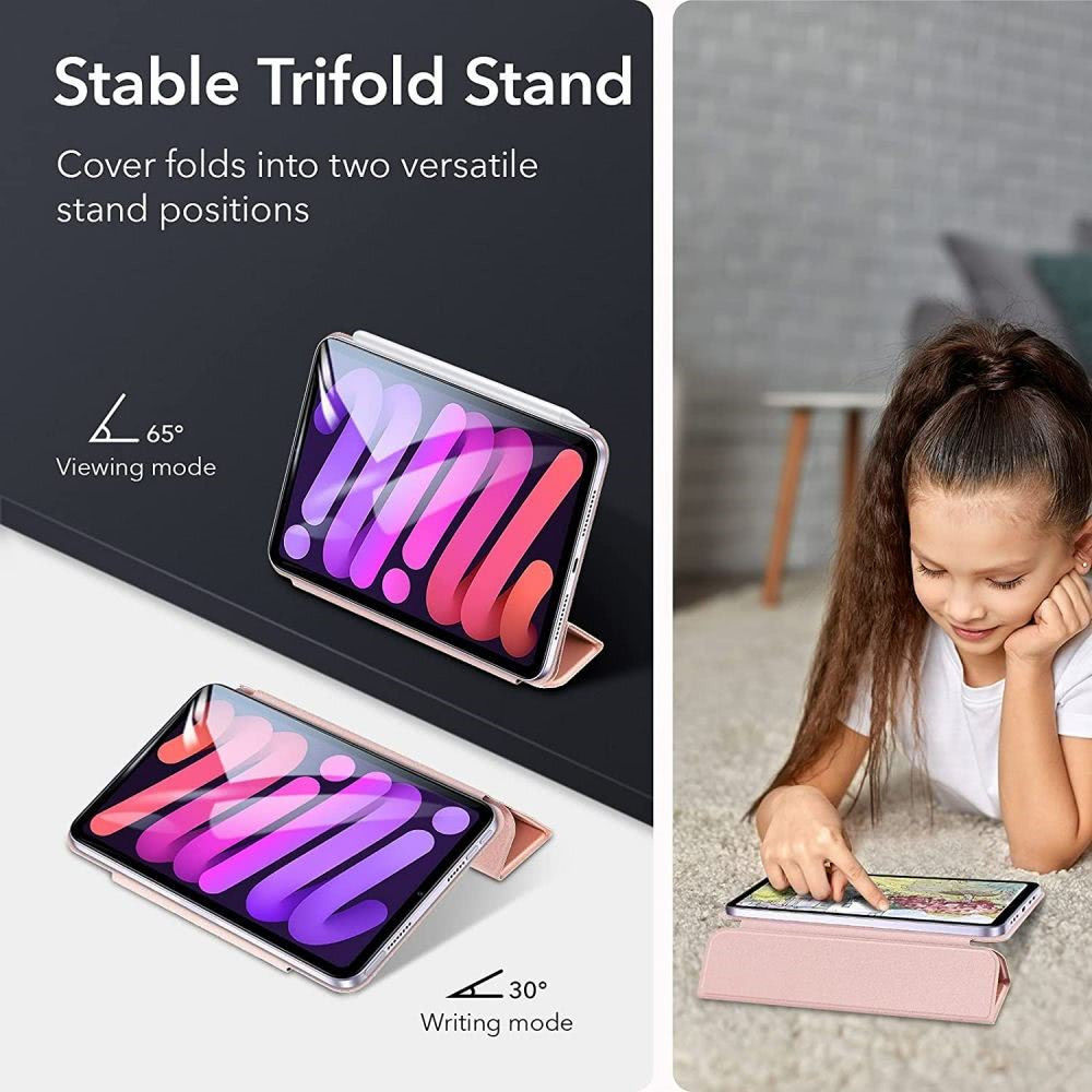 ESR Rebound Magnetic Apple iPad Mini 6 Hoes Tri-Fold Rose Goud afbeelding 8