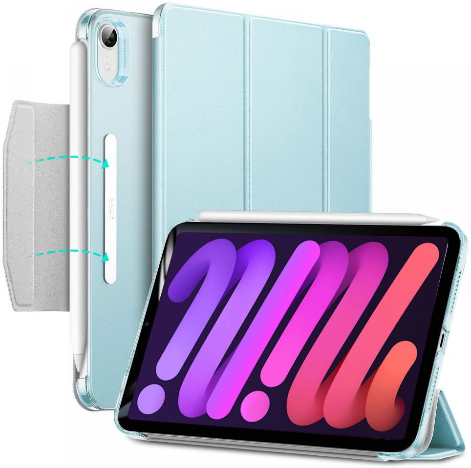 ESR Ascend Apple iPad Mini 6 Hoes Tri-Fold Book Case Lichtblauw afbeelding 1
