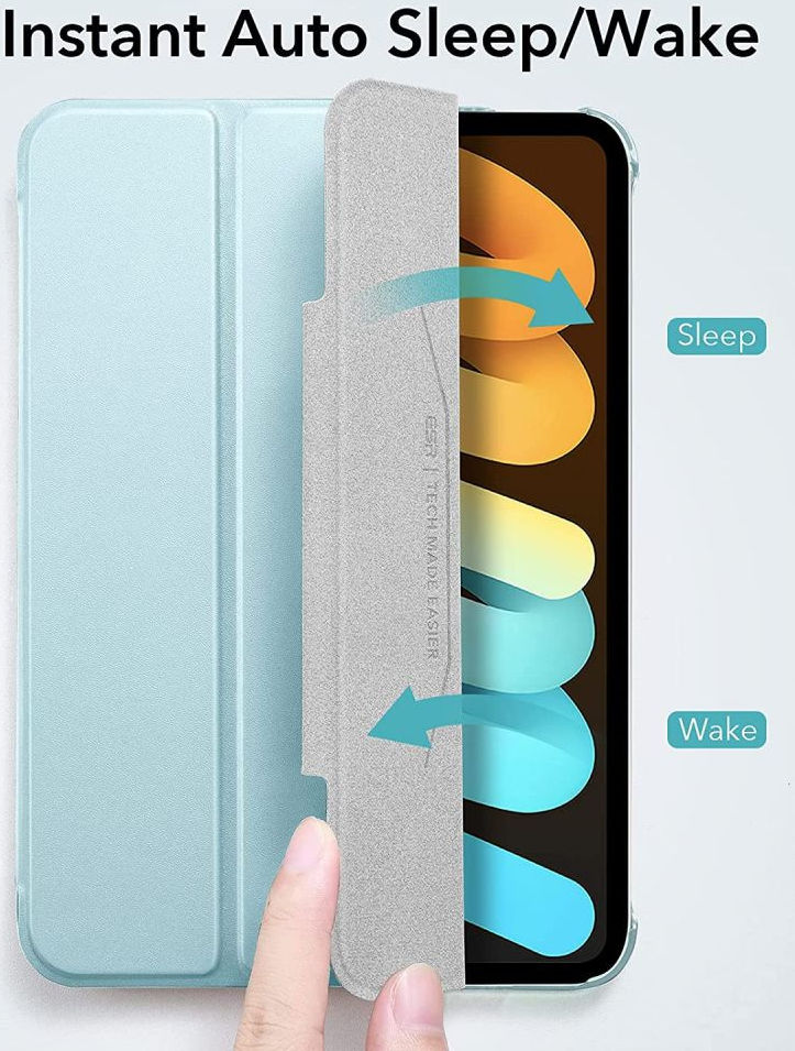 ESR Ascend Apple iPad Mini 6 Hoes Tri-Fold Book Case Lichtblauw afbeelding 2