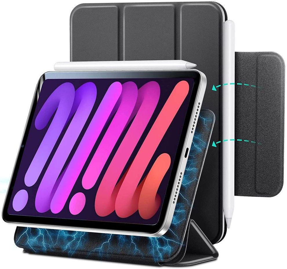 ESR Rebound Magnetic Apple iPad Mini 6 Hoes Tri-Fold Zwart afbeelding 1