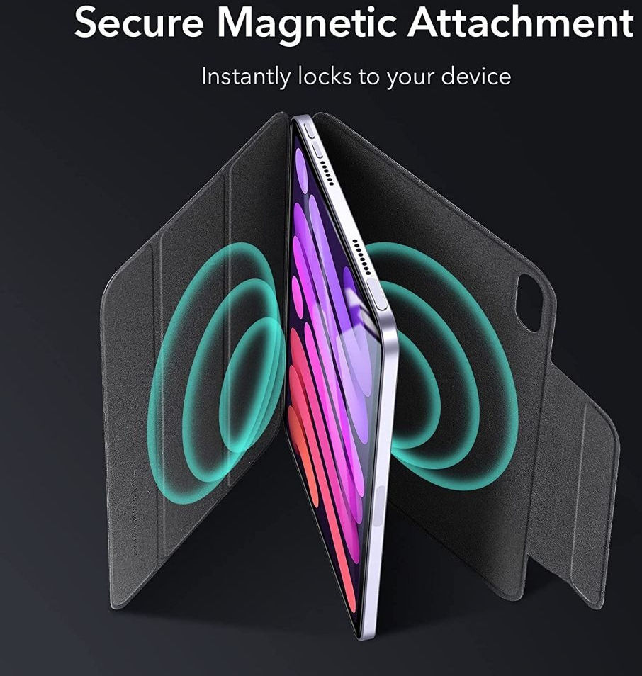 ESR Rebound Magnetic Apple iPad Mini 6 Hoes Tri-Fold Zwart afbeelding 7