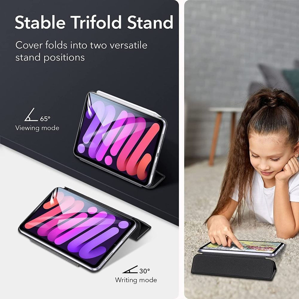 ESR Rebound Magnetic Apple iPad Mini 6 Hoes Tri-Fold Zwart afbeelding 8