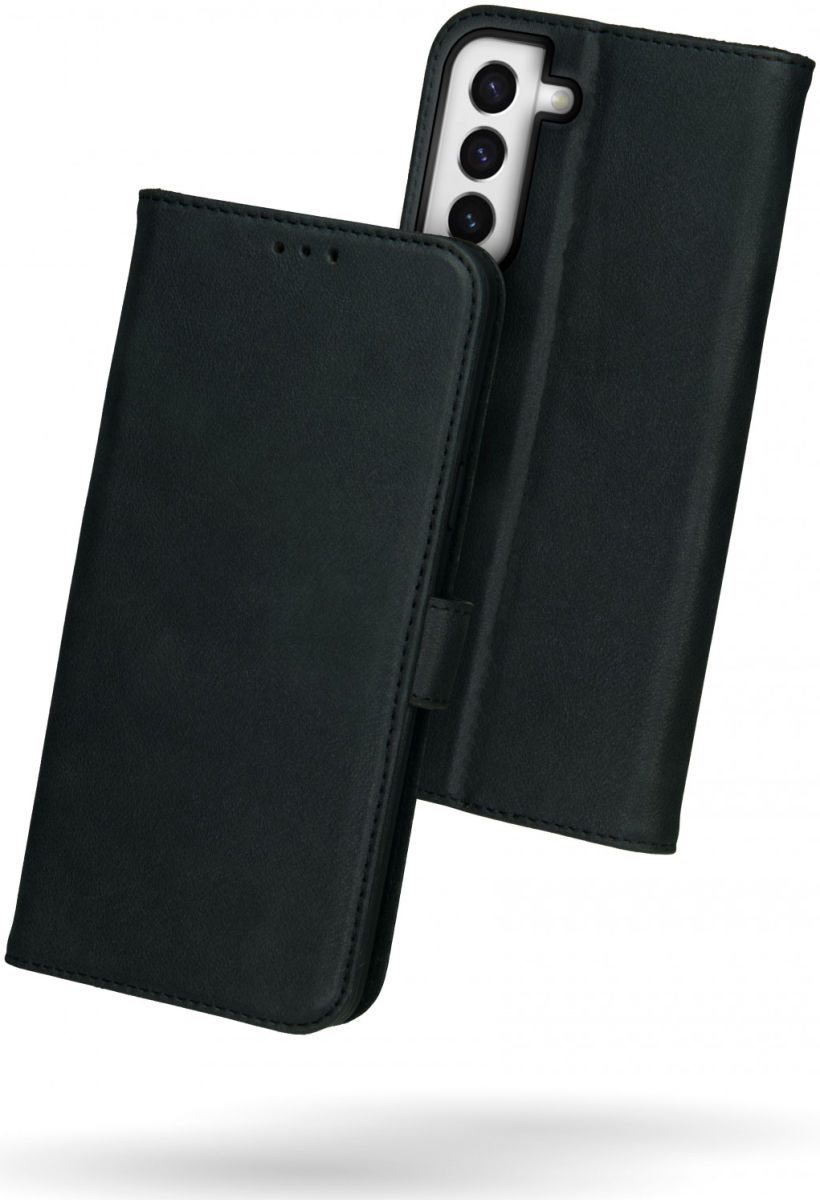 Rosso Deluxe Samsung Galaxy S22 Hoesje Wallet Case Echt Leer Zwart afbeelding 2