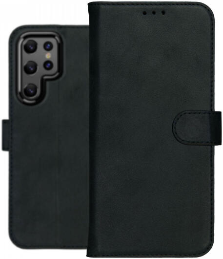 Rosso Deluxe Samsung Galaxy S22 Ultra Hoesje Wallet Case Leer Zwart afbeelding 10