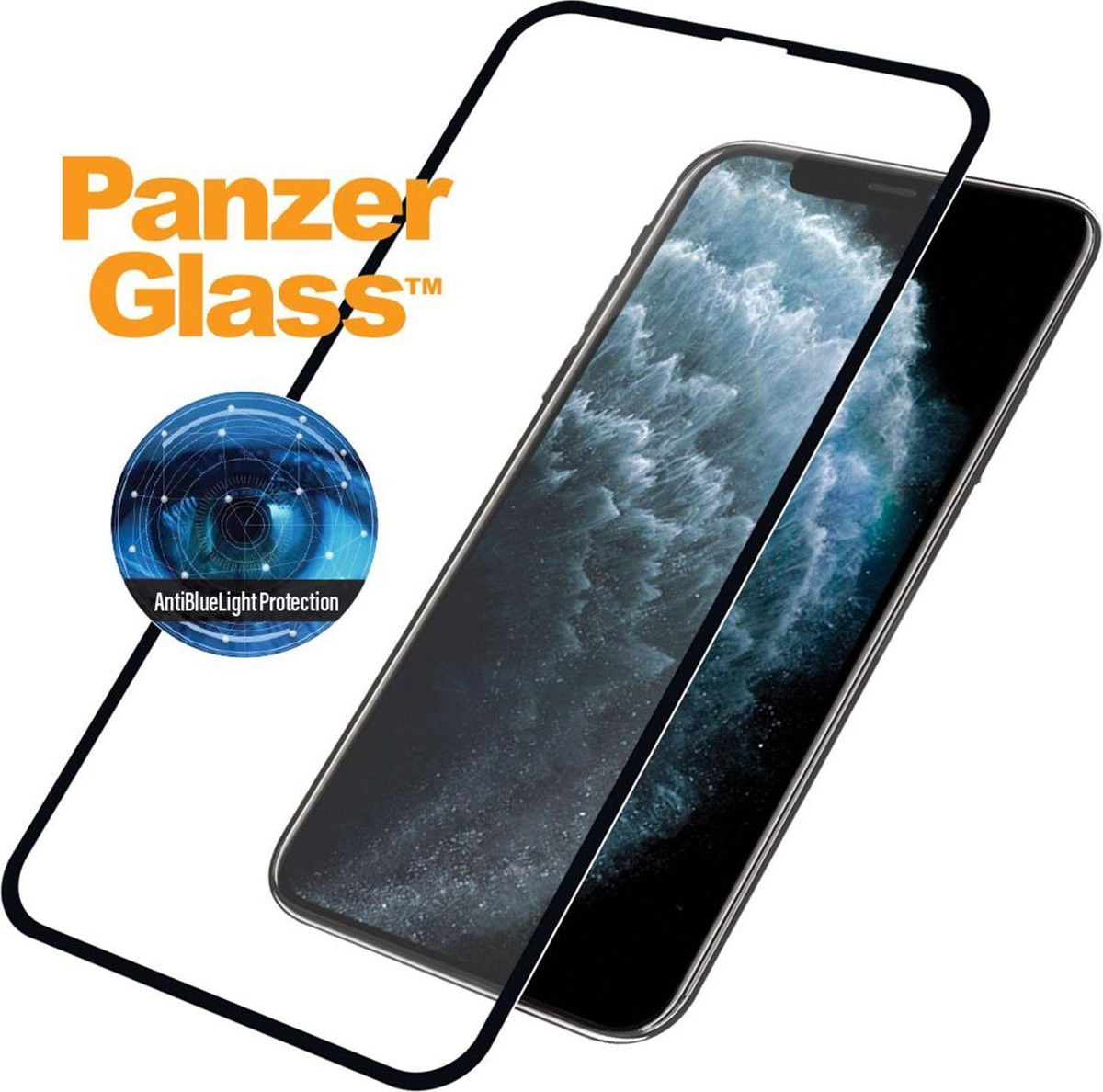 PanzerGlass iPhone X/XS/11 Pro Screen Protector Antibacterieel Zwart afbeelding 2