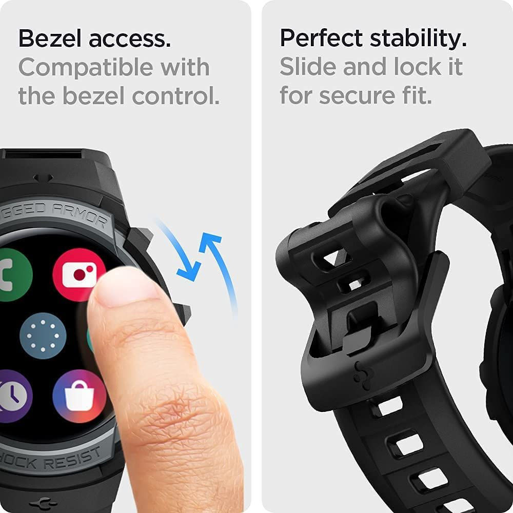 Spigen Rugged Armor Pro Samsung Watch 4 44MM Hoesje en Bandje Grijs afbeelding 7