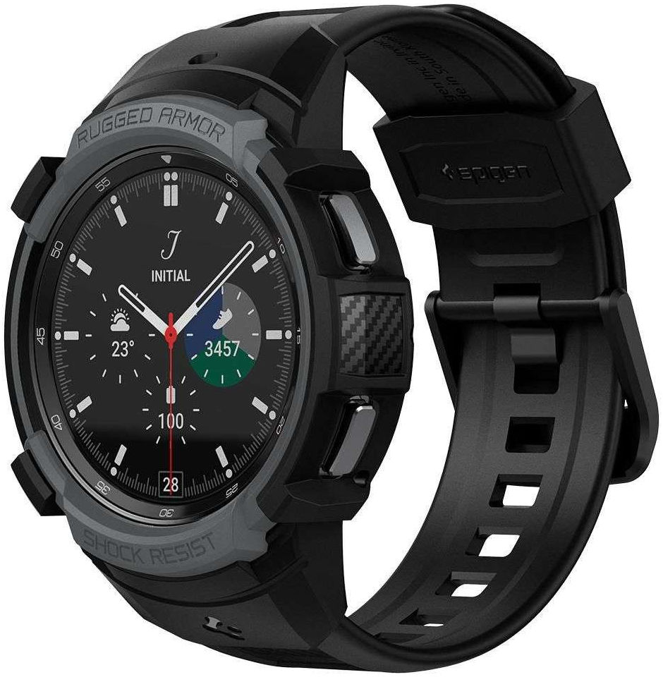 Spigen Rugged Armor Pro Samsung Galaxy Watch 4 46MM Case Bandje Grijs afbeelding 1