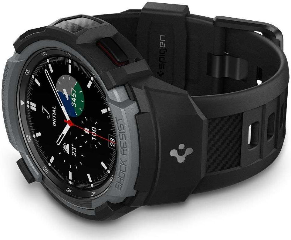 Spigen Rugged Armor Pro Samsung Galaxy Watch 4 46MM Case Bandje Grijs afbeelding 7