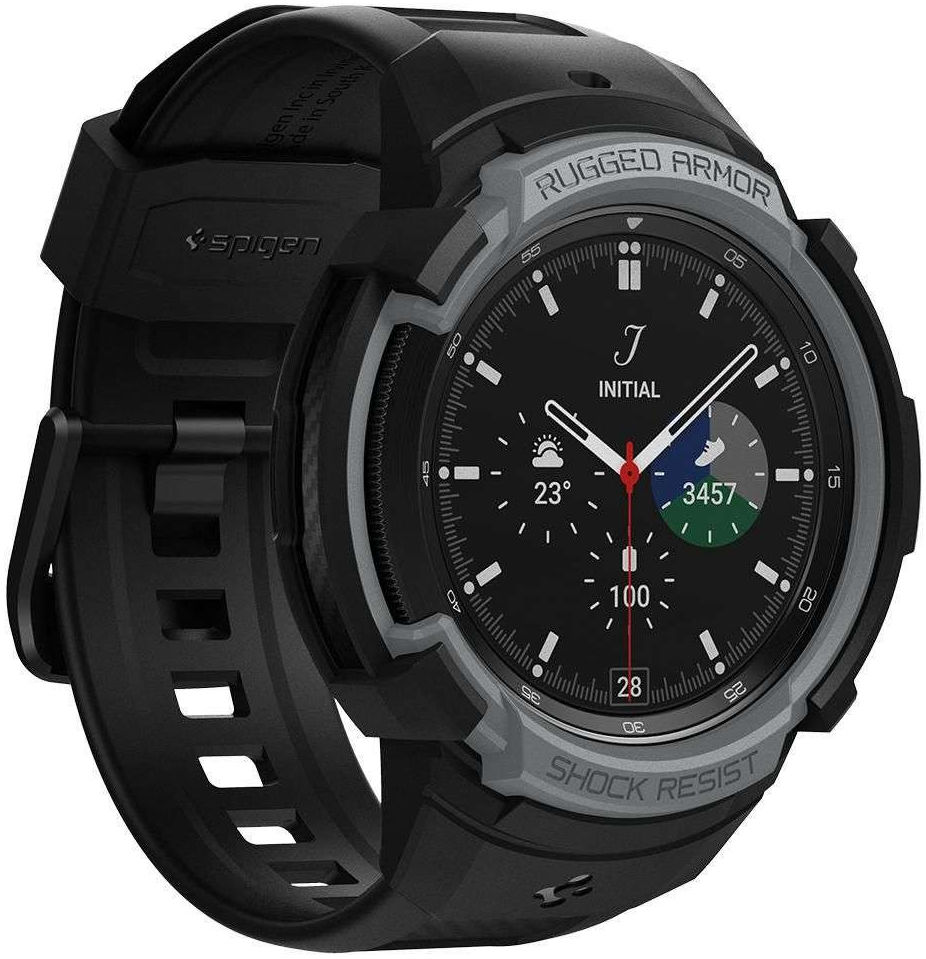 Spigen Rugged Armor Pro Samsung Galaxy Watch 4 46MM Case Bandje Grijs afbeelding 3