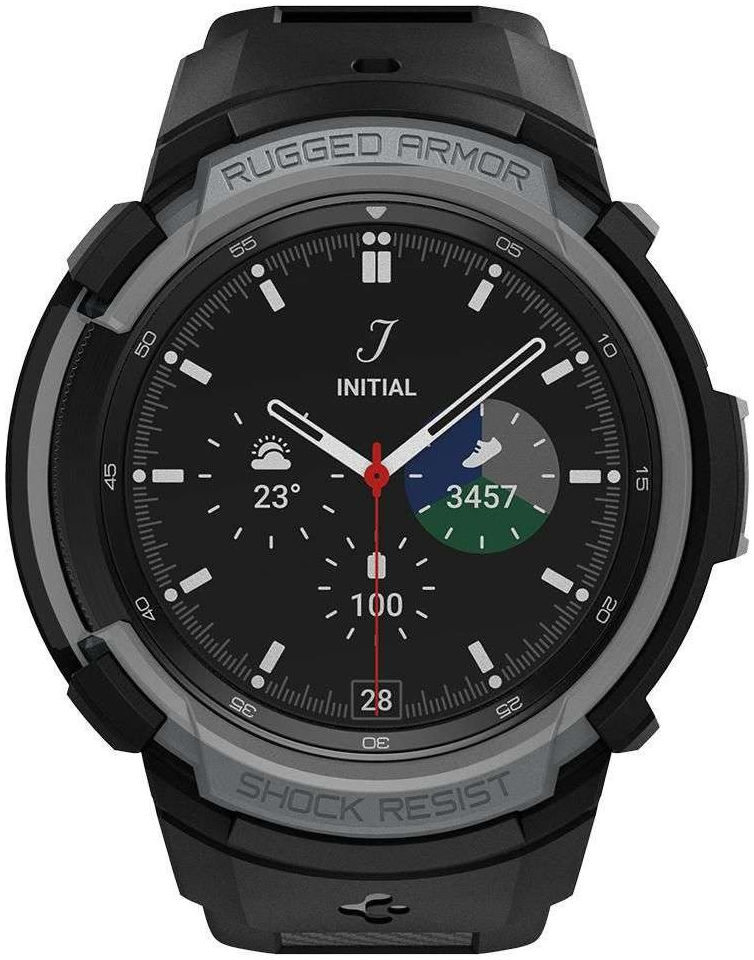 Spigen Rugged Armor Pro Samsung Galaxy Watch 4 46MM Case Bandje Grijs afbeelding 8