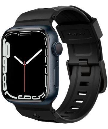 Spigen Rugged Apple Watch 45MM / 44MM / 42MM Bandje Flexibel TPU Zwart Bandjes
