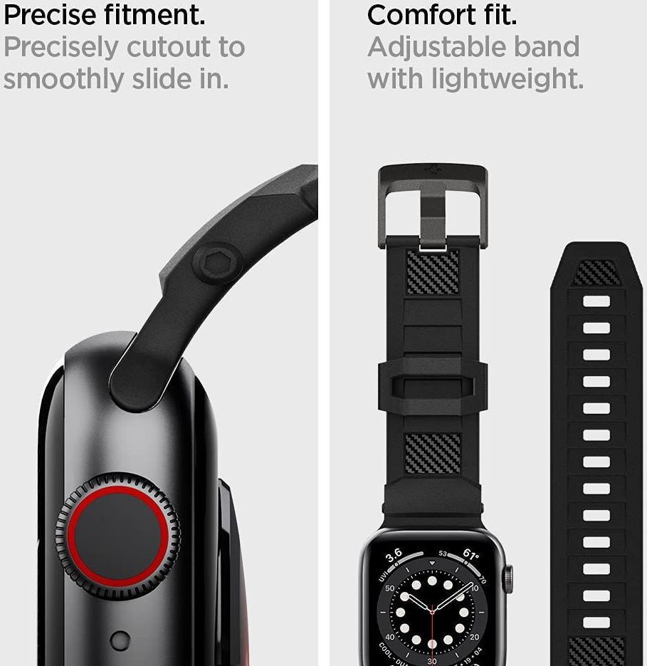 Spigen Rugged Band Apple Watch 41MM / 40MM / 38MM Bandje Zwart afbeelding 7