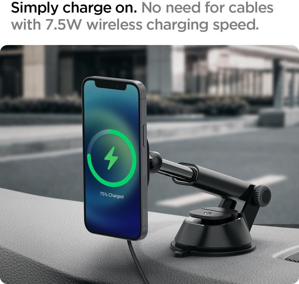 Spigen OneTap Raam/Dashboard MagSafe Telefoonhouder 7.5W Zwart afbeelding 8