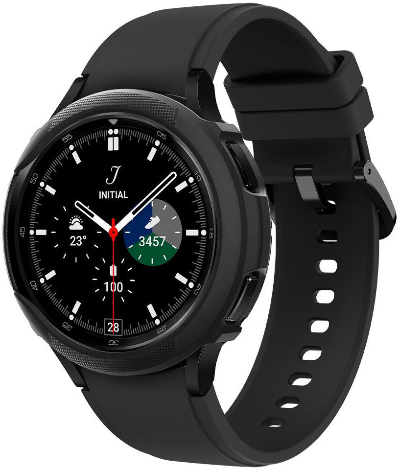 Spigen Liquid Air - Samsung Galaxy Watch 4 Classic 46MM Hoesje - Zwart afbeelding 1