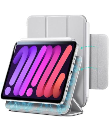 ESR Rebound Magnetic Apple iPad Mini 6 Hoes Tri-Fold Grijs Hoesjes