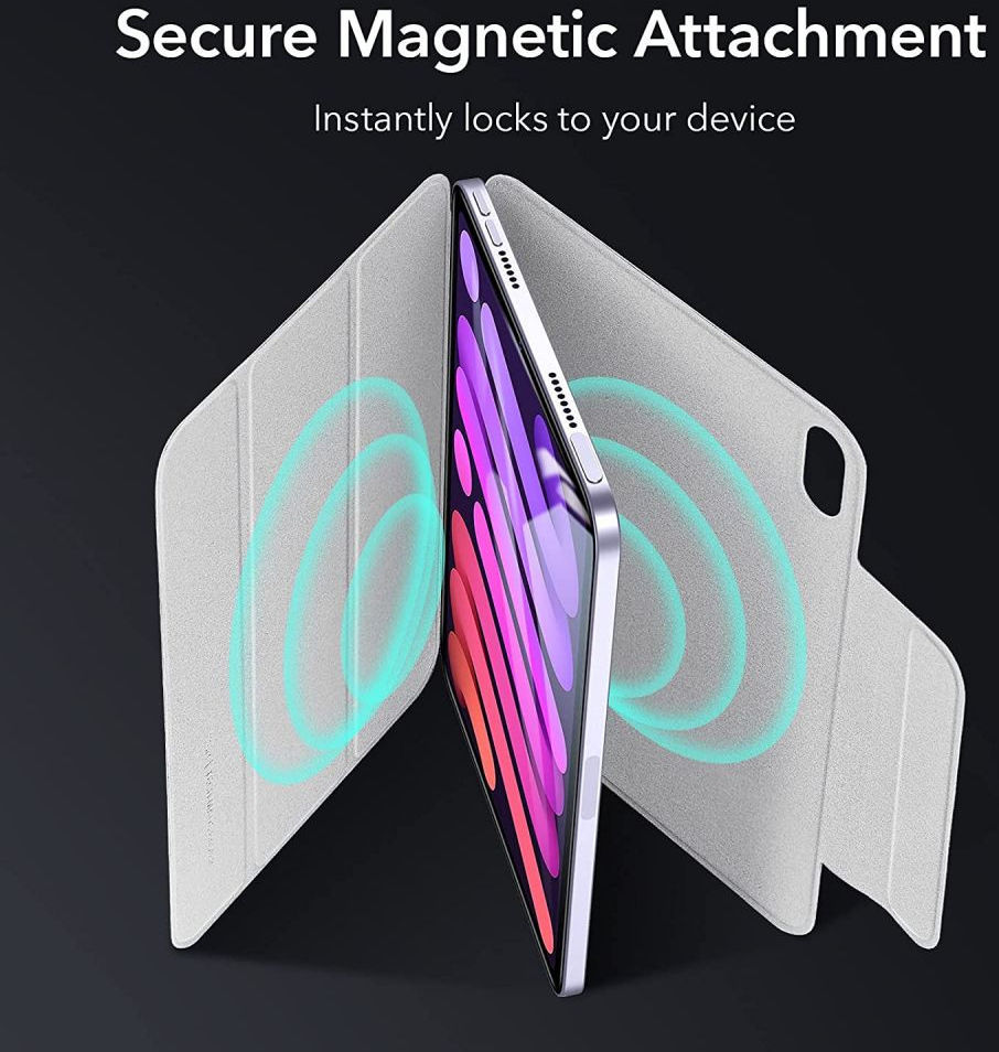 ESR Rebound Magnetic Apple iPad Mini 6 Hoes Tri-Fold Grijs afbeelding 2