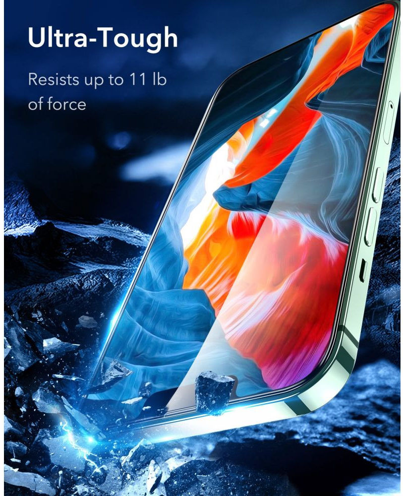 ESR Apple iPhone 13 Pro Max Tempered Glass met Montageframe (2-Pack) afbeelding 5