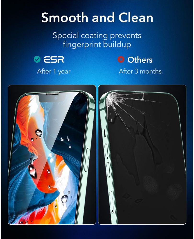 ESR Apple iPhone 13 Pro Max Tempered Glass met Montageframe (2-Pack) afbeelding 7