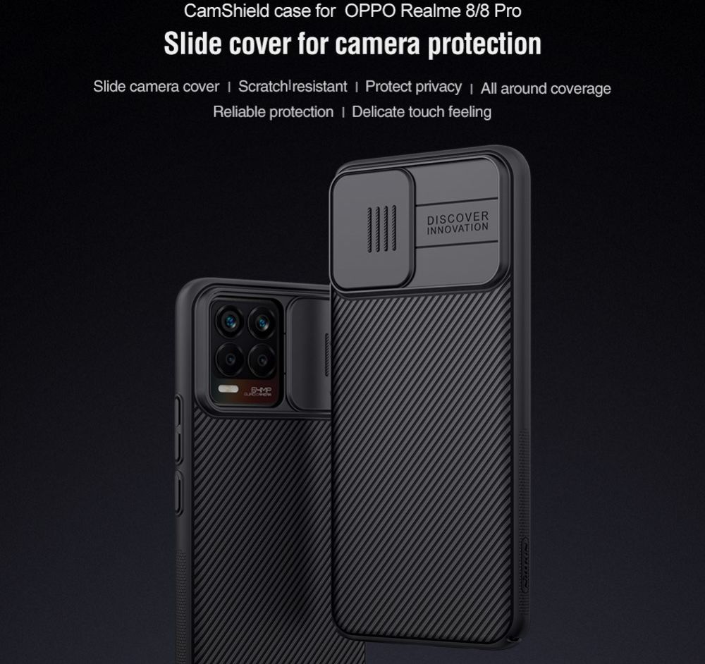 Nillkin CamShield Realme 8 4G Hoesje Camera Slider Back Cover Blauw afbeelding 6