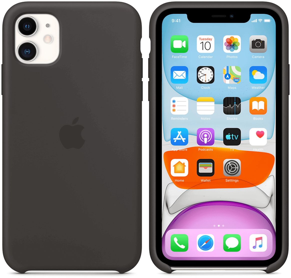 Origineel Apple iPhone 11 Hoesje Siliconen Back Cover Zwart afbeelding 3