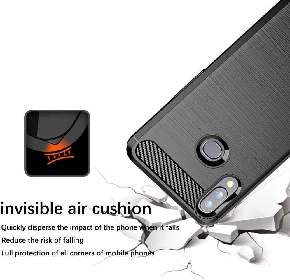 Samsung Galaxy A10s Hoesje Geborsteld TPU Back Cover Zwart afbeelding 2
