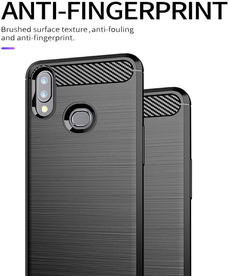 Samsung Galaxy A10s Hoesje Geborsteld TPU Back Cover Zwart afbeelding 4