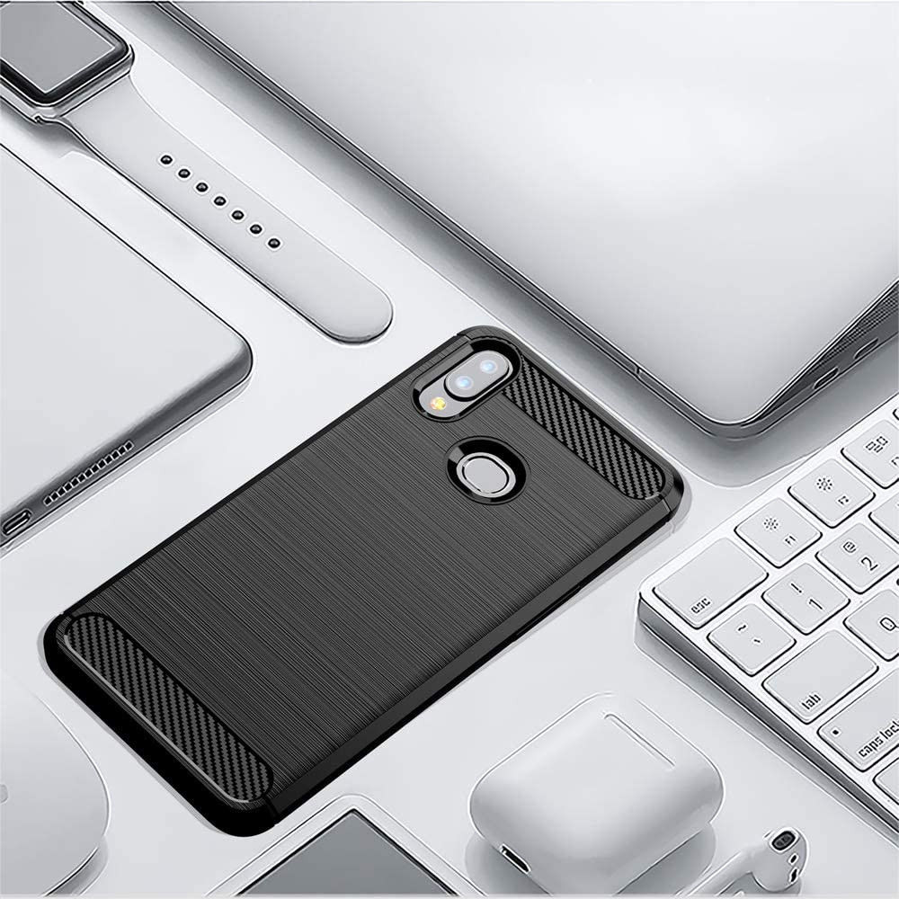 Samsung Galaxy A10s Hoesje Geborsteld TPU Back Cover Zwart afbeelding 5