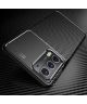 Motorola Edge 20 Hoesje Geborsteld TPU Flexibele Back Cover Zwart