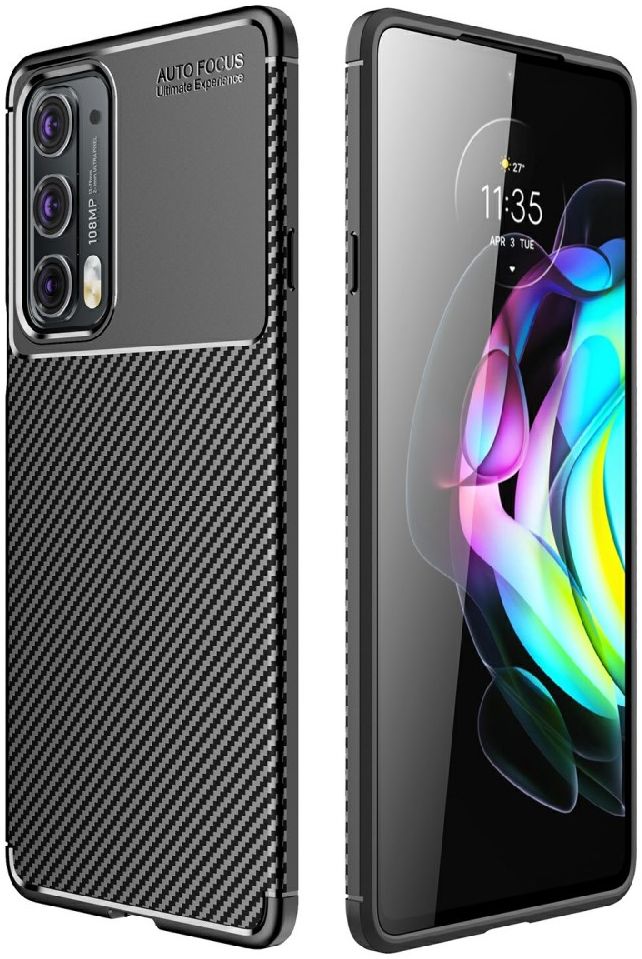 Motorola Edge 20 Hoesje Geborsteld TPU Flexibele Back Cover Zwart afbeelding 4