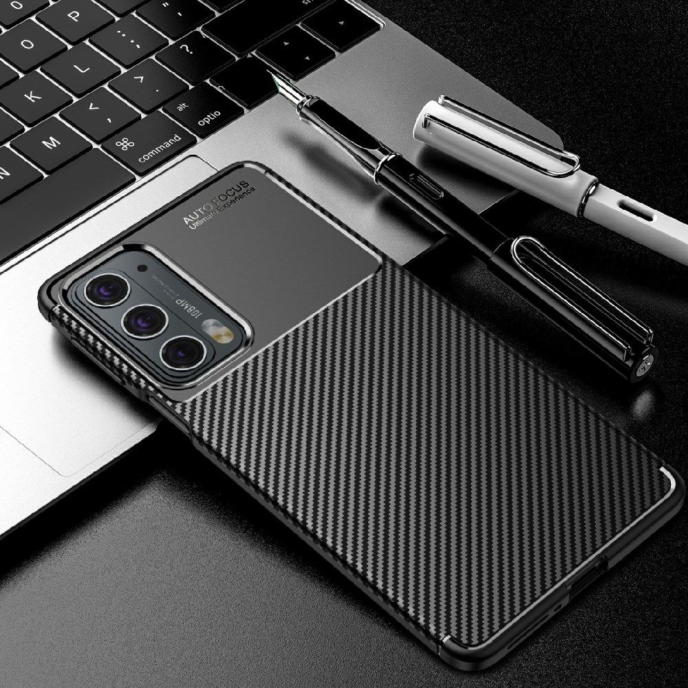 Motorola Edge 20 Hoesje Geborsteld TPU Flexibele Back Cover Zwart afbeelding 5