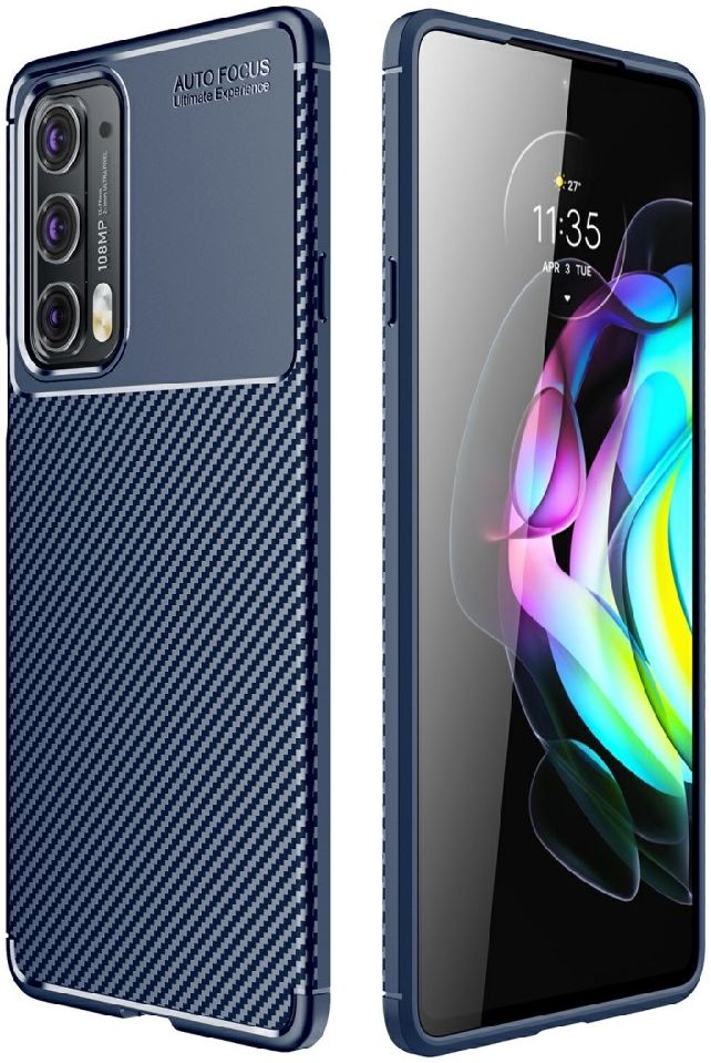 Motorola Edge 20 Hoesje Geborsteld TPU Flexibele Back Cover Blauw afbeelding 4
