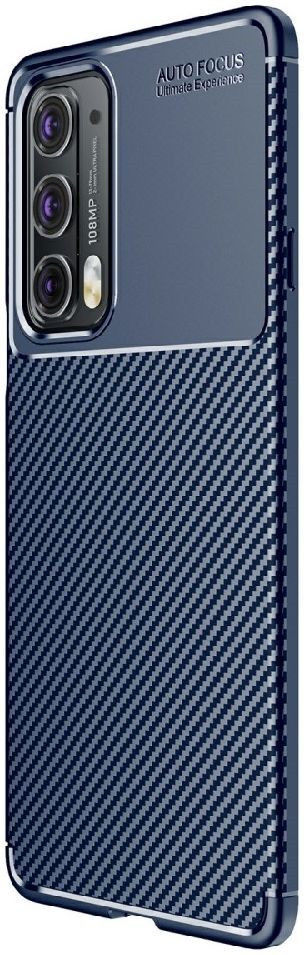 Motorola Edge 20 Hoesje Geborsteld TPU Flexibele Back Cover Blauw afbeelding 1