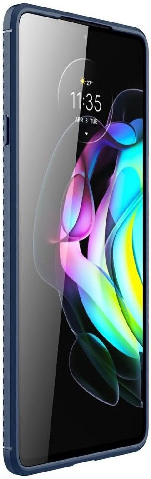 Motorola Edge 20 Hoesje Geborsteld TPU Flexibele Back Cover Blauw afbeelding 2