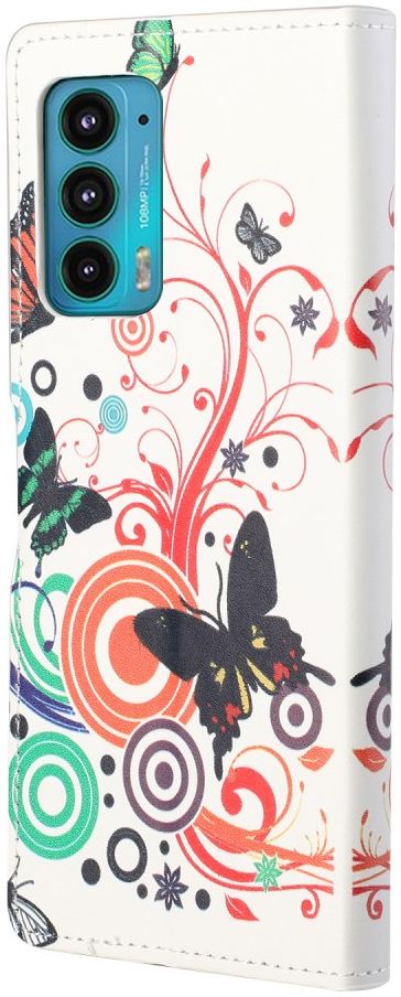 Motorola Edge 20 Hoesje Portemonnee Book Case met Print Vlinder afbeelding 5