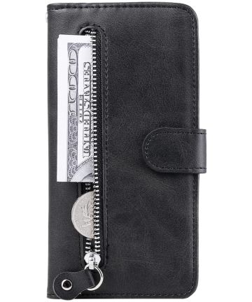 Realme 7i Hoesje Portemonnee Book Case met Zipper Zwart Hoesjes
