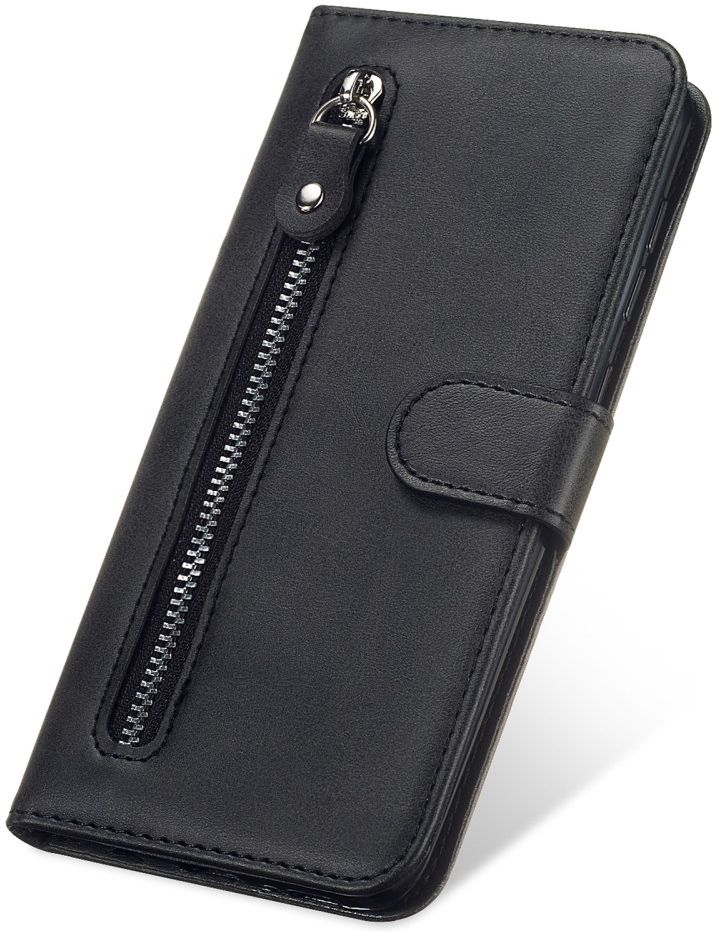 Realme 7i Hoesje Portemonnee Book Case met Zipper Zwart afbeelding 13