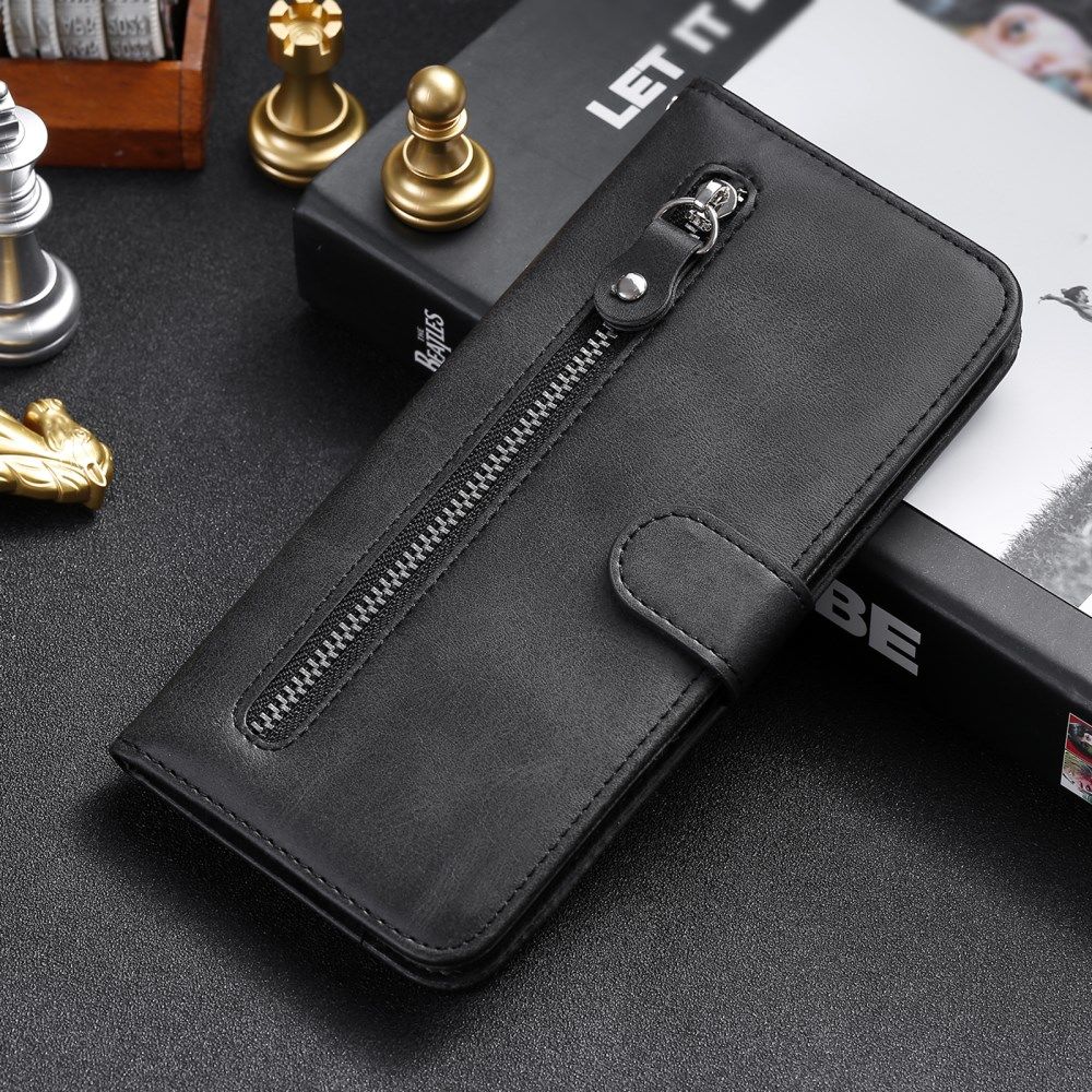Realme 7i Hoesje Portemonnee Book Case met Zipper Zwart afbeelding 7