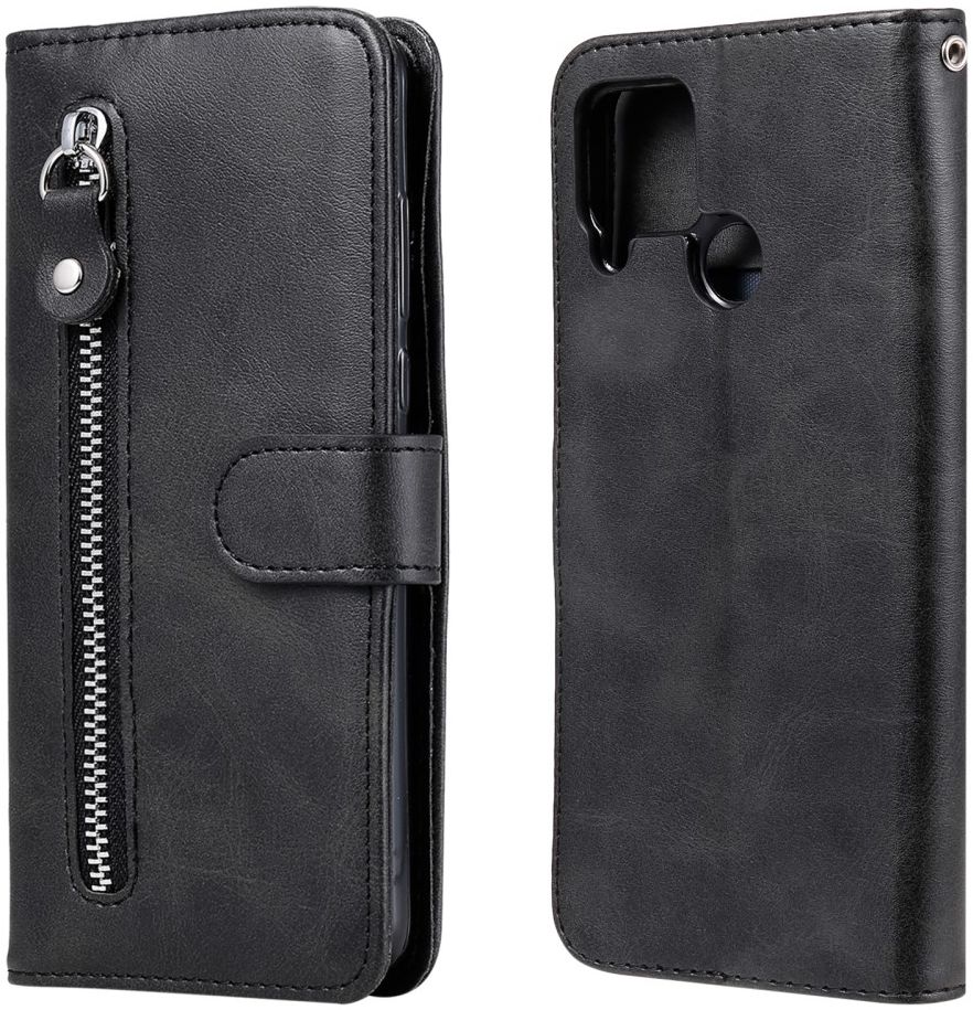 Realme 7i Hoesje Portemonnee Book Case met Zipper Zwart afbeelding 9
