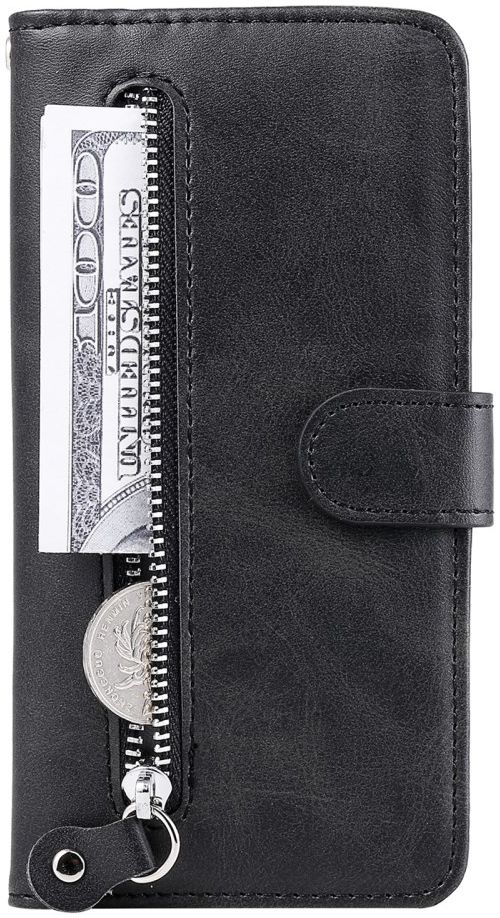Realme 7i Hoesje Portemonnee Book Case met Zipper Zwart afbeelding 1