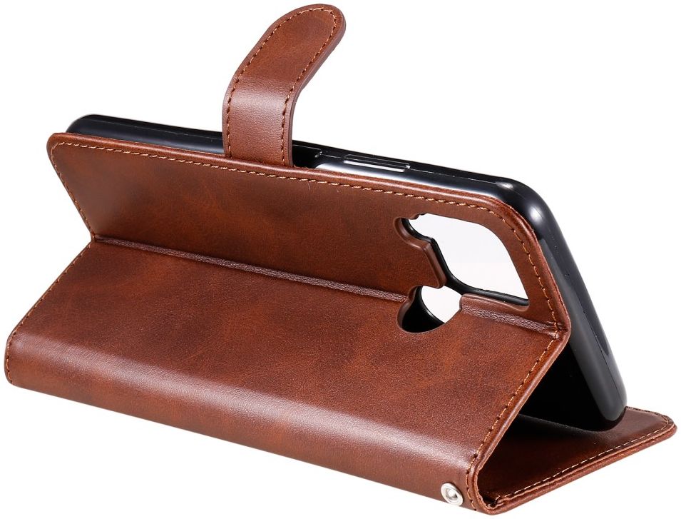 Realme 7i Hoesje Portemonnee Book Case met Zipper Bruin afbeelding 11