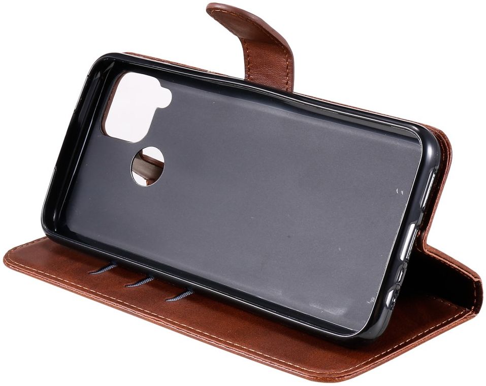 Realme 7i Hoesje Portemonnee Book Case met Zipper Bruin afbeelding 12
