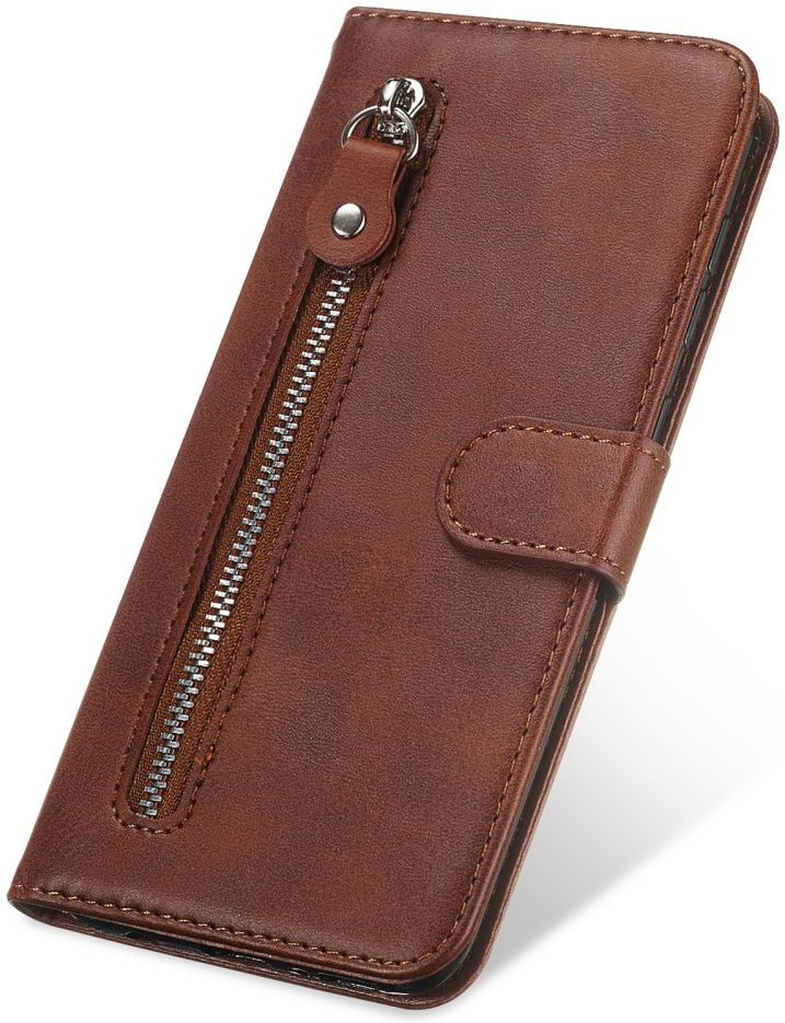 Realme 7i Hoesje Portemonnee Book Case met Zipper Bruin afbeelding 13
