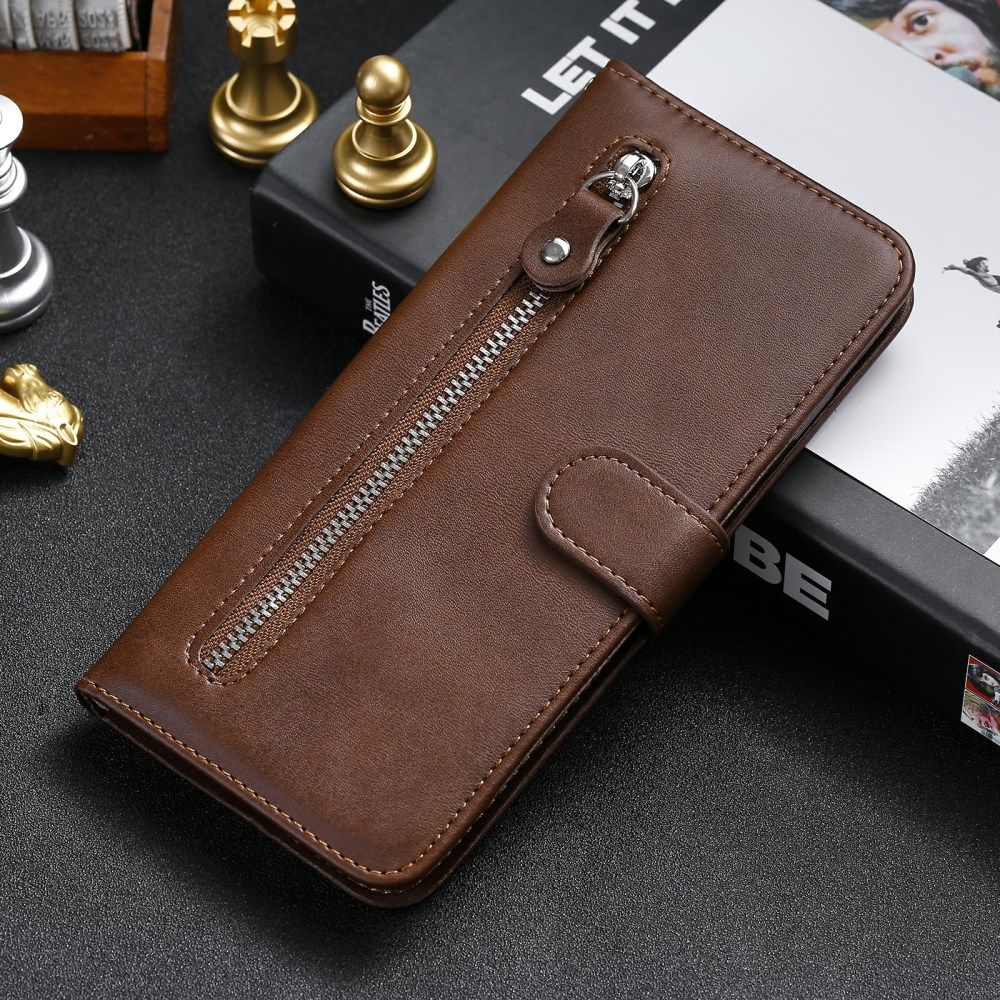Realme 7i Hoesje Portemonnee Book Case met Zipper Bruin afbeelding 7