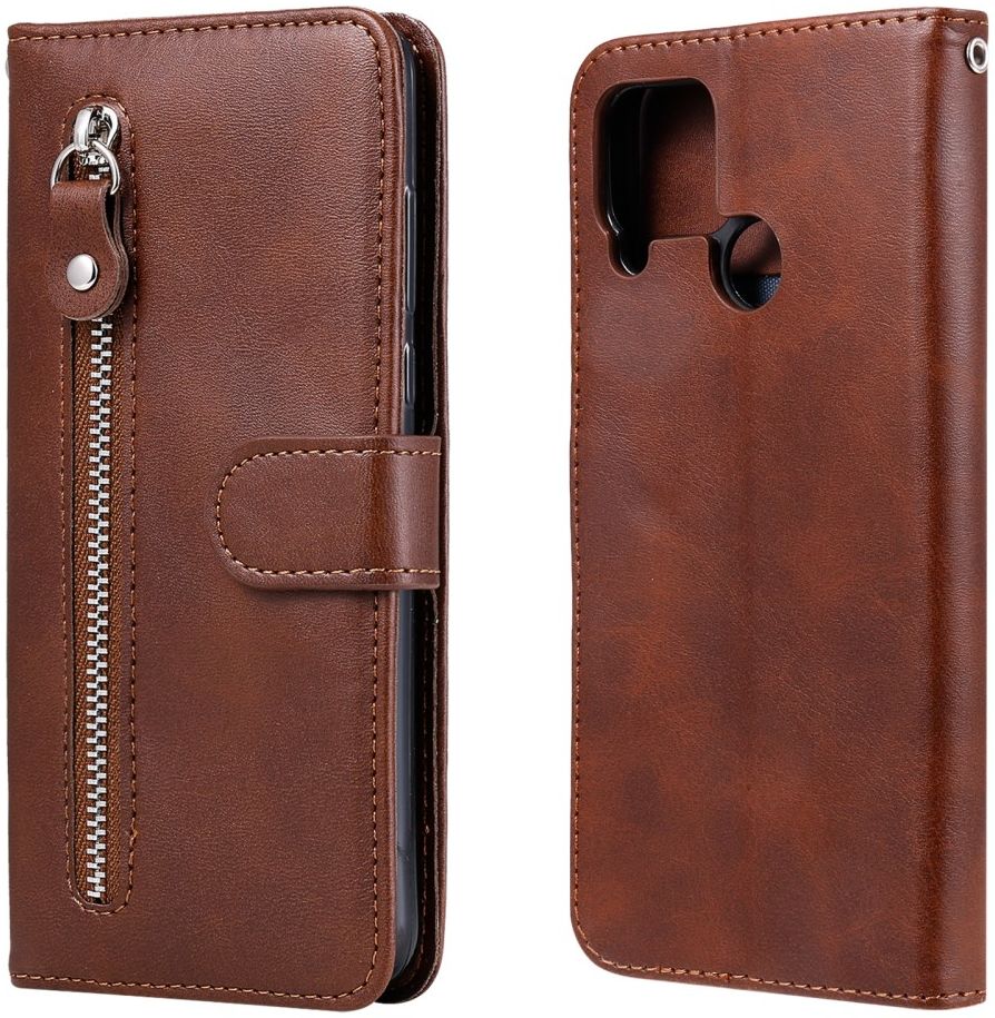 Realme 7i Hoesje Portemonnee Book Case met Zipper Bruin afbeelding 8