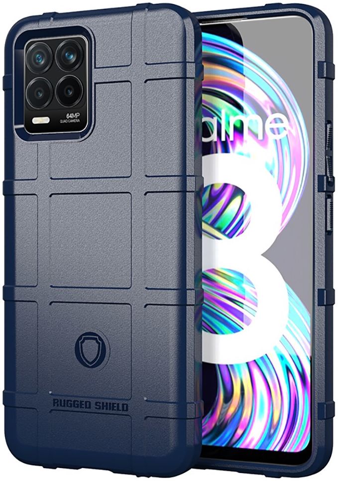 Realme 8 4G Hoesje Shock Proof Rugged Shield Back Cover Blauw afbeelding 1