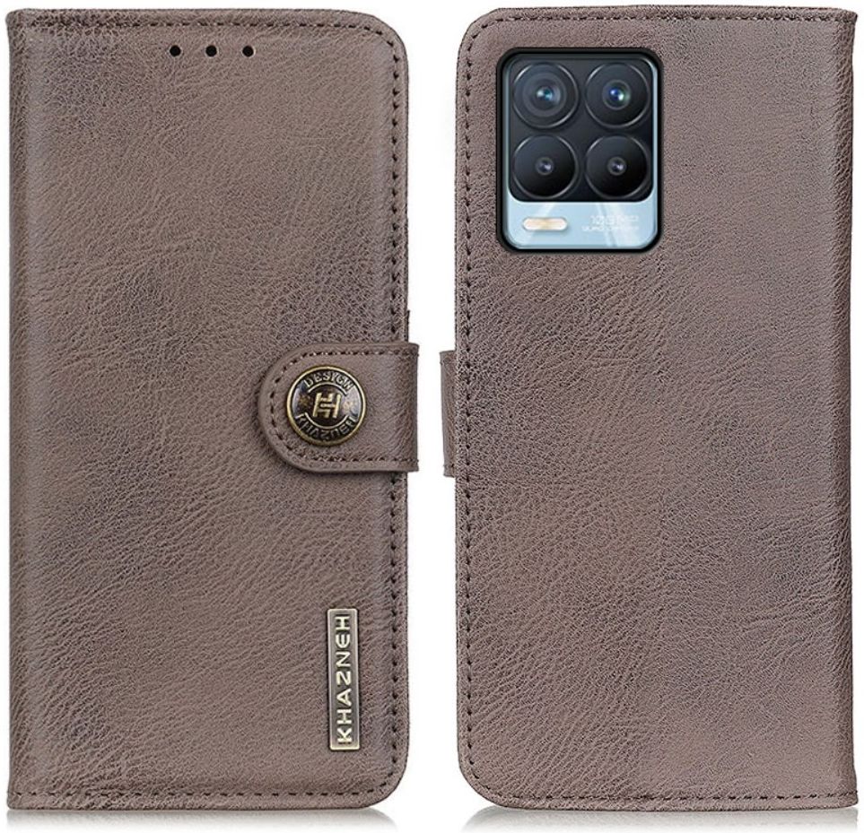 KHAZNEH Realme 8 4G Hoesje Portemonnee Book Case Grijs afbeelding 4